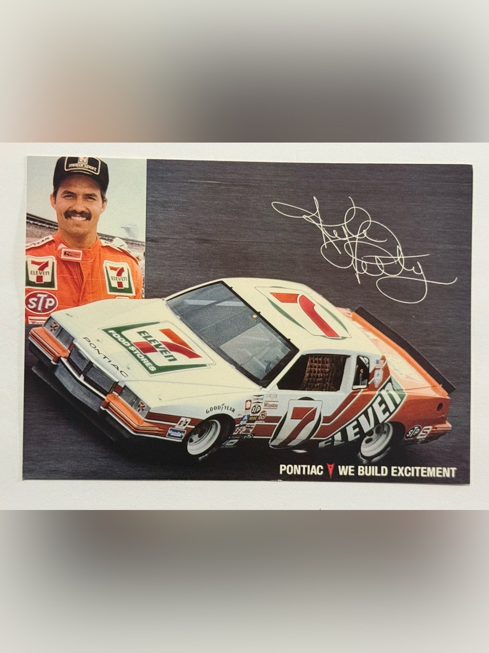 Vintage  NASCAR Kyle Petty 7-Eleven Pontiac Hero Card
